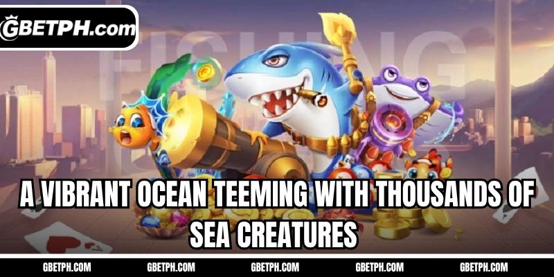 A vibrant ocean teeming with thousands of sea creatures